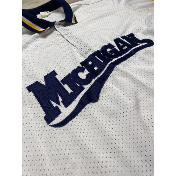 Vintage Weekend USA 2XL Michigan Wolverines Polo Mesh Jersey 90’s Rugby - Picture 3 of 6